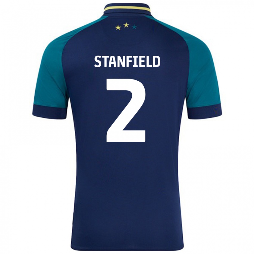 Niño Camiseta Beth Stanfield #2 Azul Marino Verde Oscuro 2ª Equipación 2024/25 La Camisa México