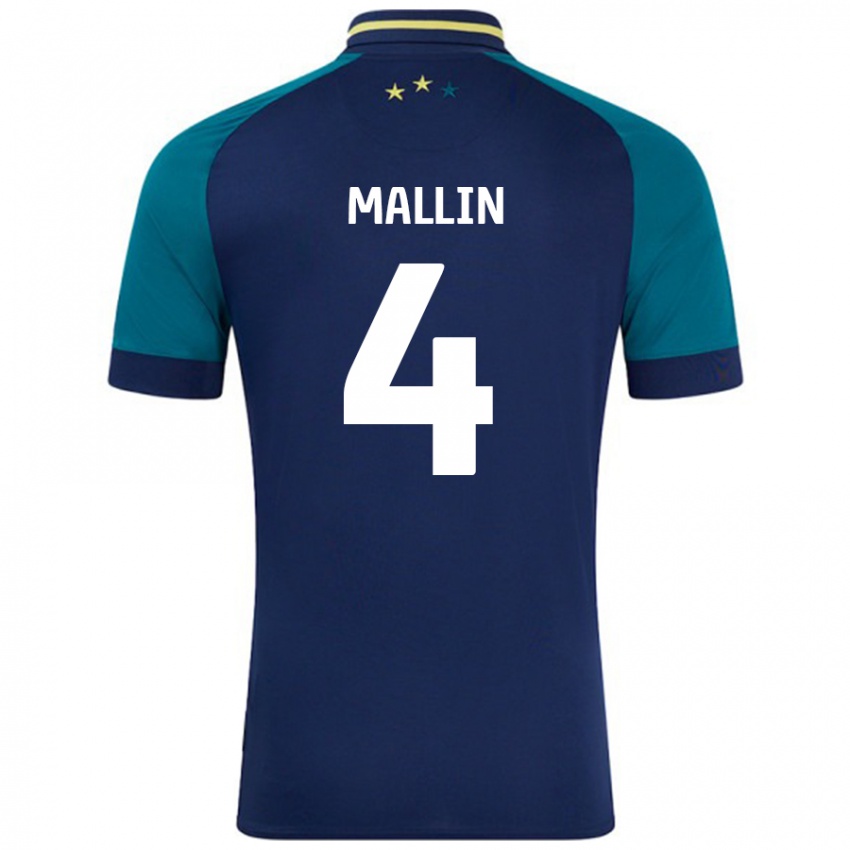 Niño Camiseta Kate Mallin #4 Azul Marino Verde Oscuro 2ª Equipación 2024/25 La Camisa México