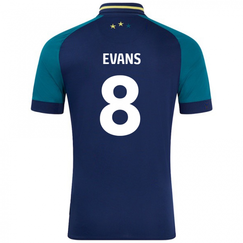 Niño Camiseta Charley Evans #8 Azul Marino Verde Oscuro 2ª Equipación 2024/25 La Camisa México