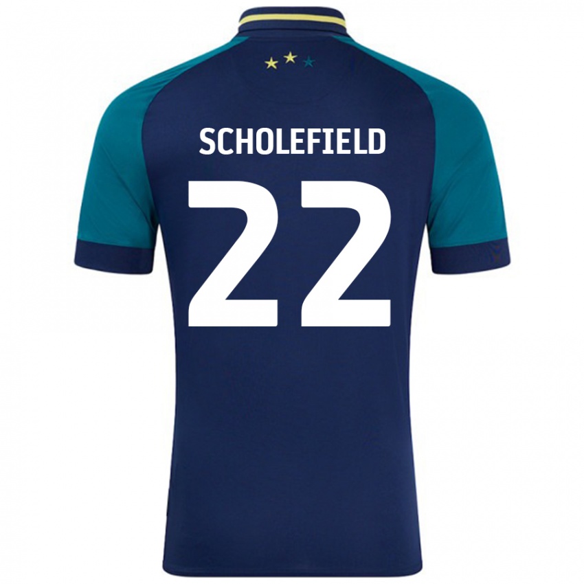 Niño Camiseta Lois Scholefield #22 Azul Marino Verde Oscuro 2ª Equipación 2024/25 La Camisa México