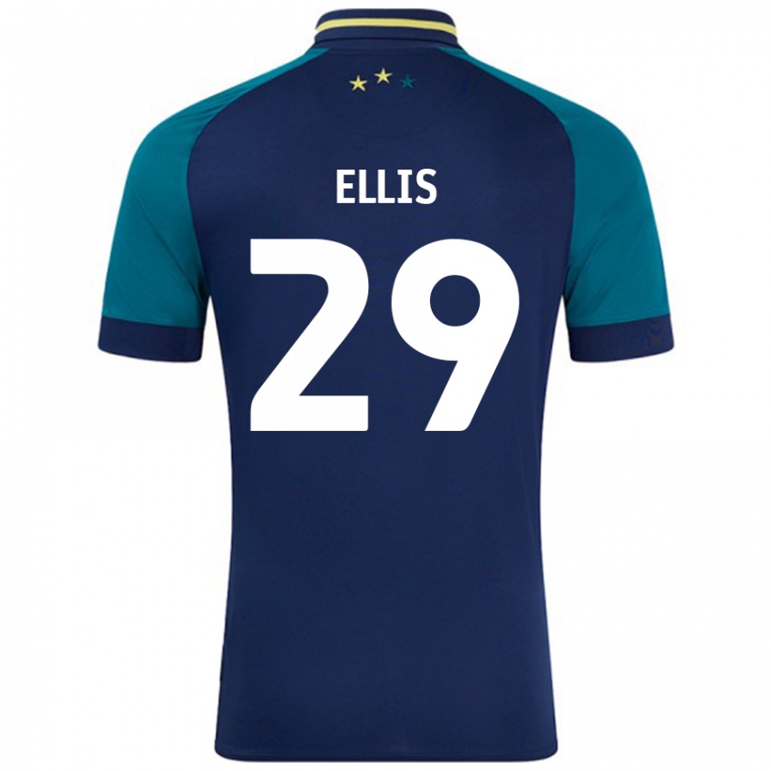 Niño Camiseta Molly Ellis #29 Azul Marino Verde Oscuro 2ª Equipación 2024/25 La Camisa México