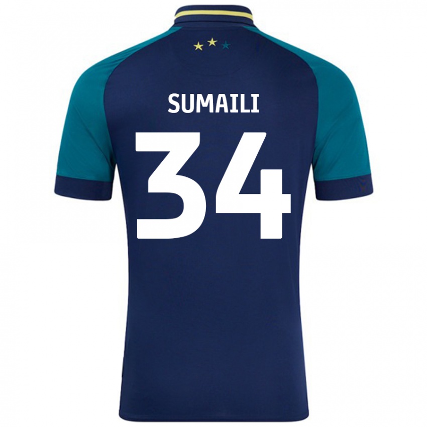 Niño Camiseta Falone Sumaili #34 Azul Marino Verde Oscuro 2ª Equipación 2024/25 La Camisa México