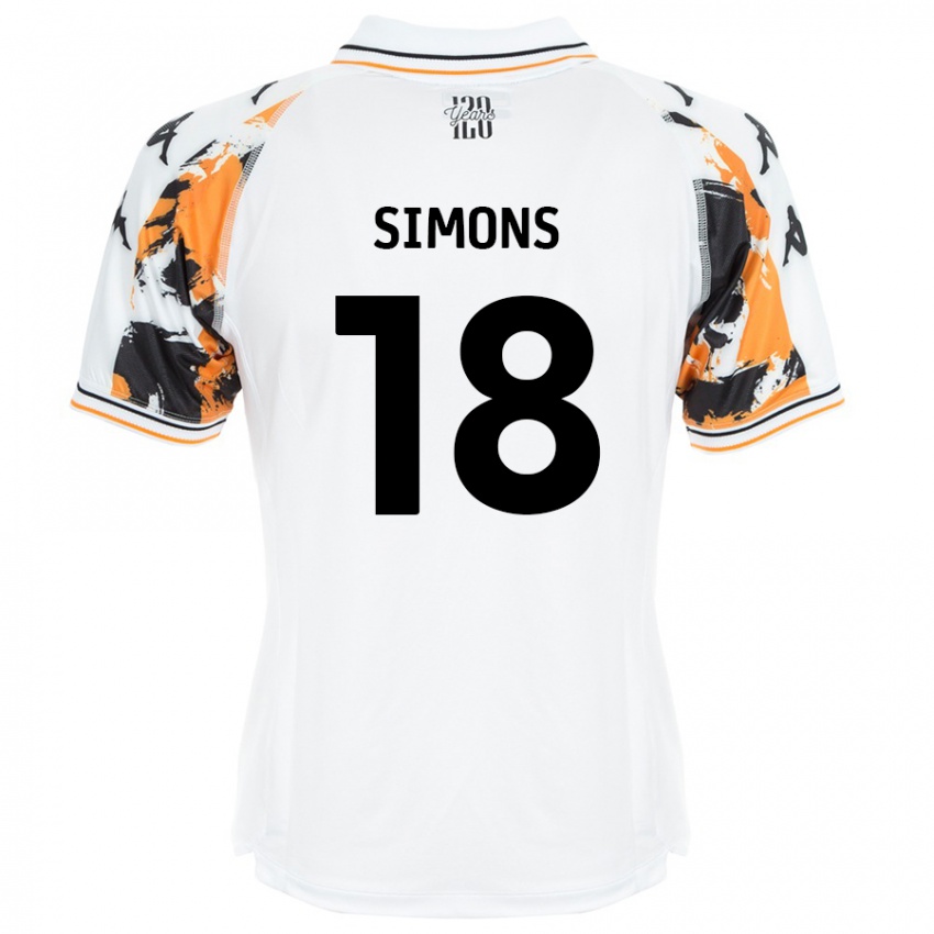 Niño Camiseta Xavier Simons #18 Blanco 2ª Equipación 2024/25 La Camisa México