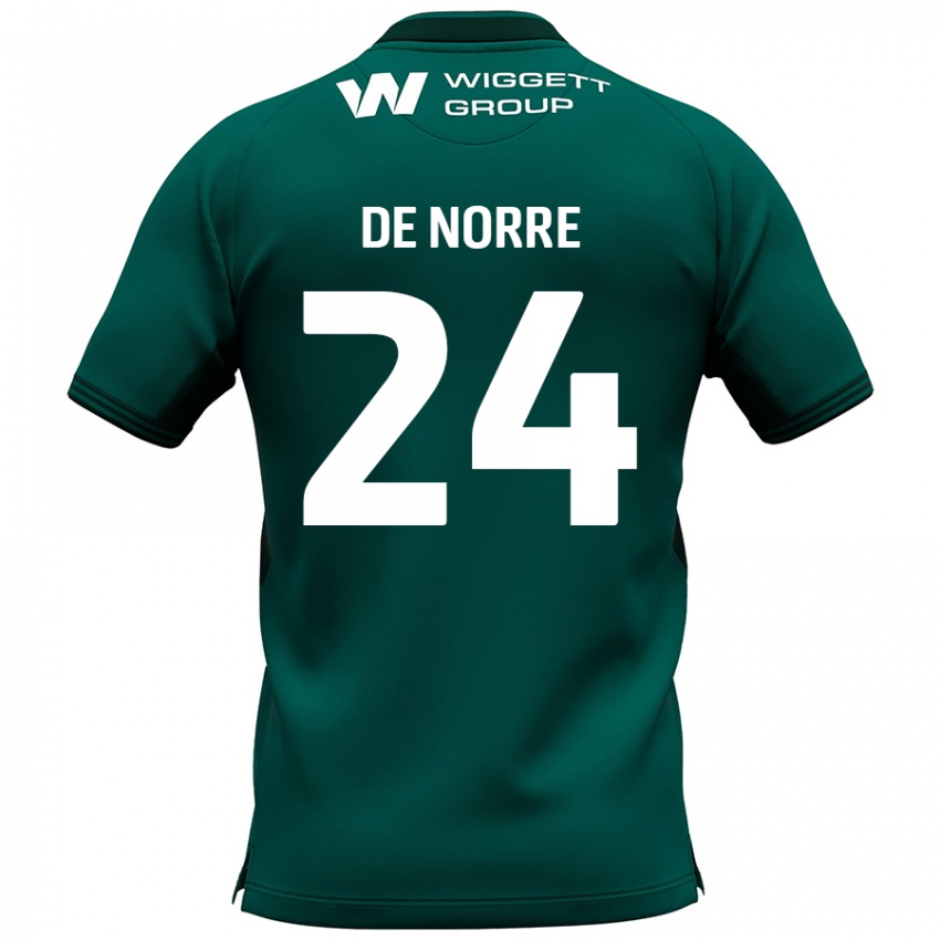 Niño Camiseta Casper De Norre #24 Verde 2ª Equipación 2024/25 La Camisa México