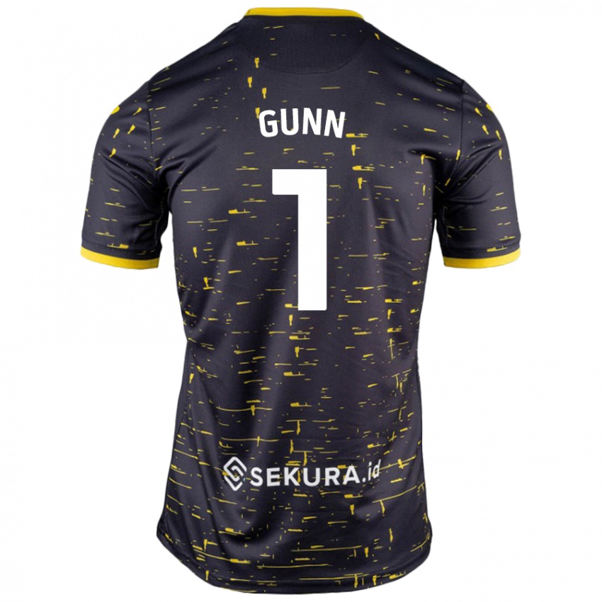 Niño Camiseta Angus Gunn #1 Negro Amarillo 2ª Equipación 2024/25 La Camisa México