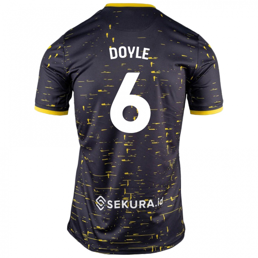 Niño Camiseta Callum Doyle #6 Negro Amarillo 2ª Equipación 2024/25 La Camisa México