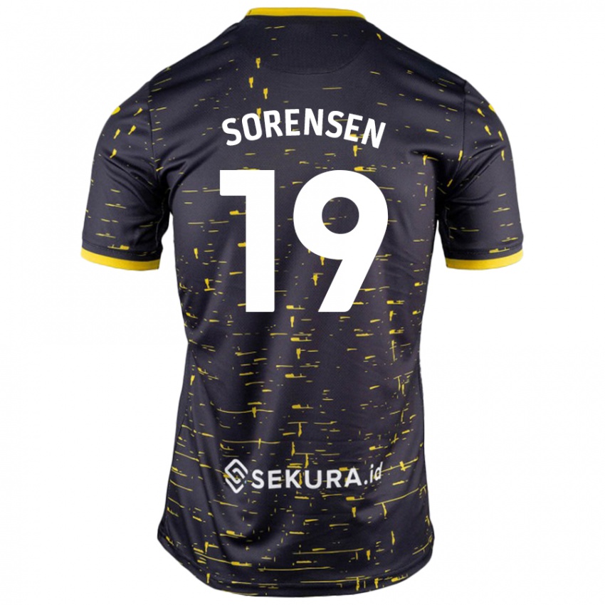 Niño Camiseta Jacob Lungi Sørensen #19 Negro Amarillo 2ª Equipación 2024/25 La Camisa México