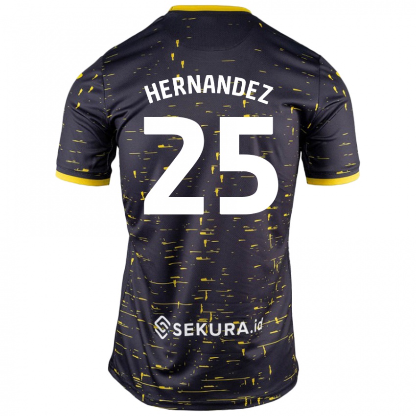 Niño Camiseta Onel Hernández #25 Negro Amarillo 2ª Equipación 2024/25 La Camisa México