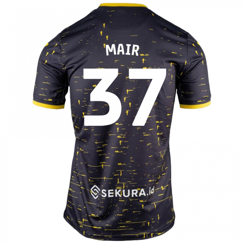 Niño Camiseta Archie Mair #37 Negro Amarillo 2ª Equipación 2024/25 La Camisa México