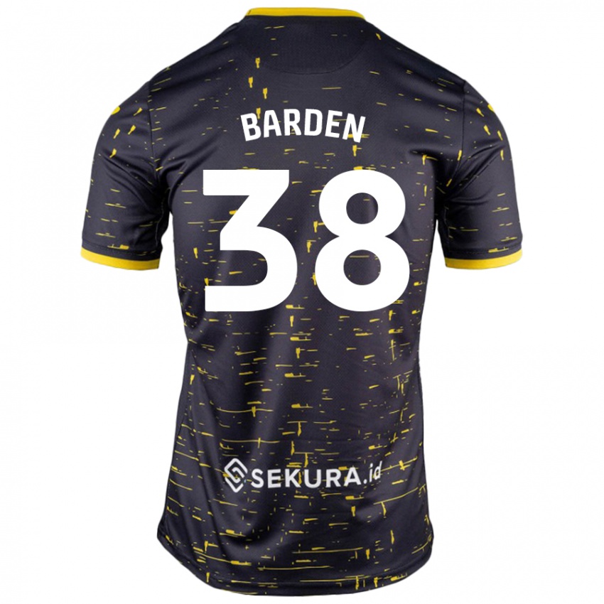 Niño Camiseta Daniel Barden #38 Negro Amarillo 2ª Equipación 2024/25 La Camisa México