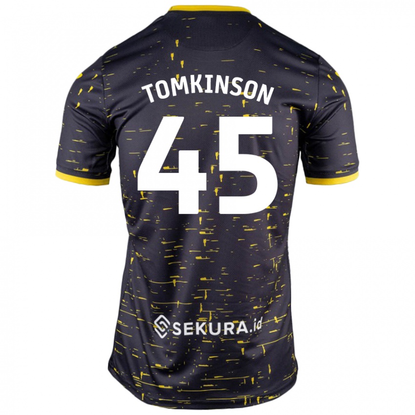 Niño Camiseta Jonathan Tomkinson #45 Negro Amarillo 2ª Equipación 2024/25 La Camisa México