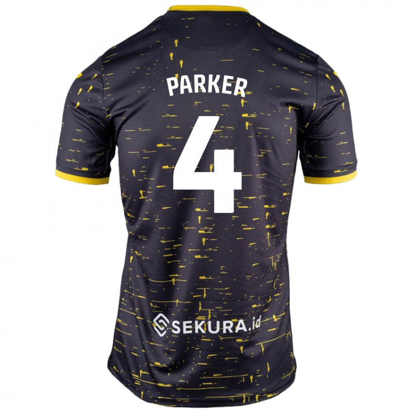 Niño Camiseta Alice Parker #4 Negro Amarillo 2ª Equipación 2024/25 La Camisa México