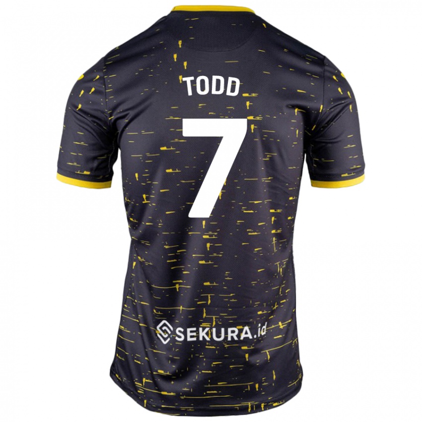 Niño Camiseta Megan Todd #7 Negro Amarillo 2ª Equipación 2024/25 La Camisa México