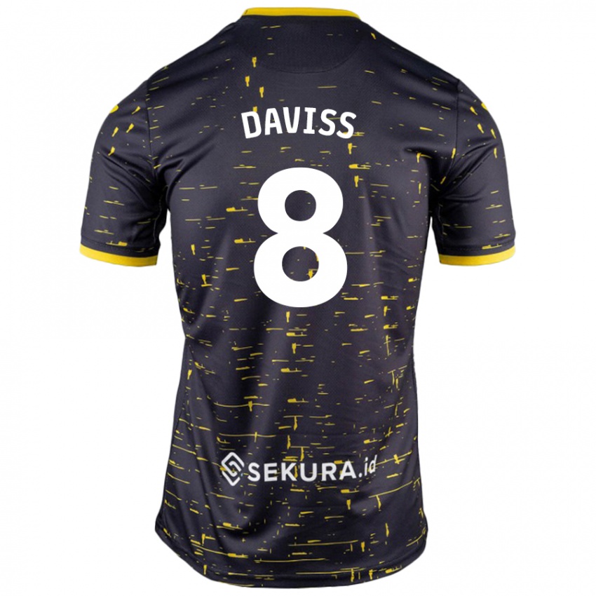 Niño Camiseta Millie Daviss #8 Negro Amarillo 2ª Equipación 2024/25 La Camisa México