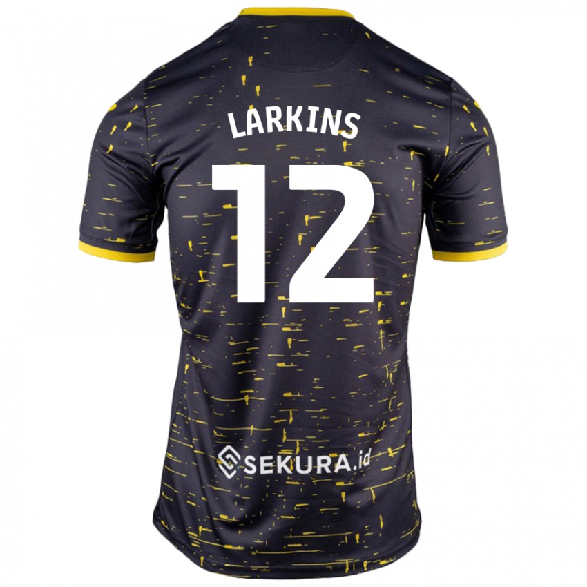 Niño Camiseta Anna Larkins #12 Negro Amarillo 2ª Equipación 2024/25 La Camisa México