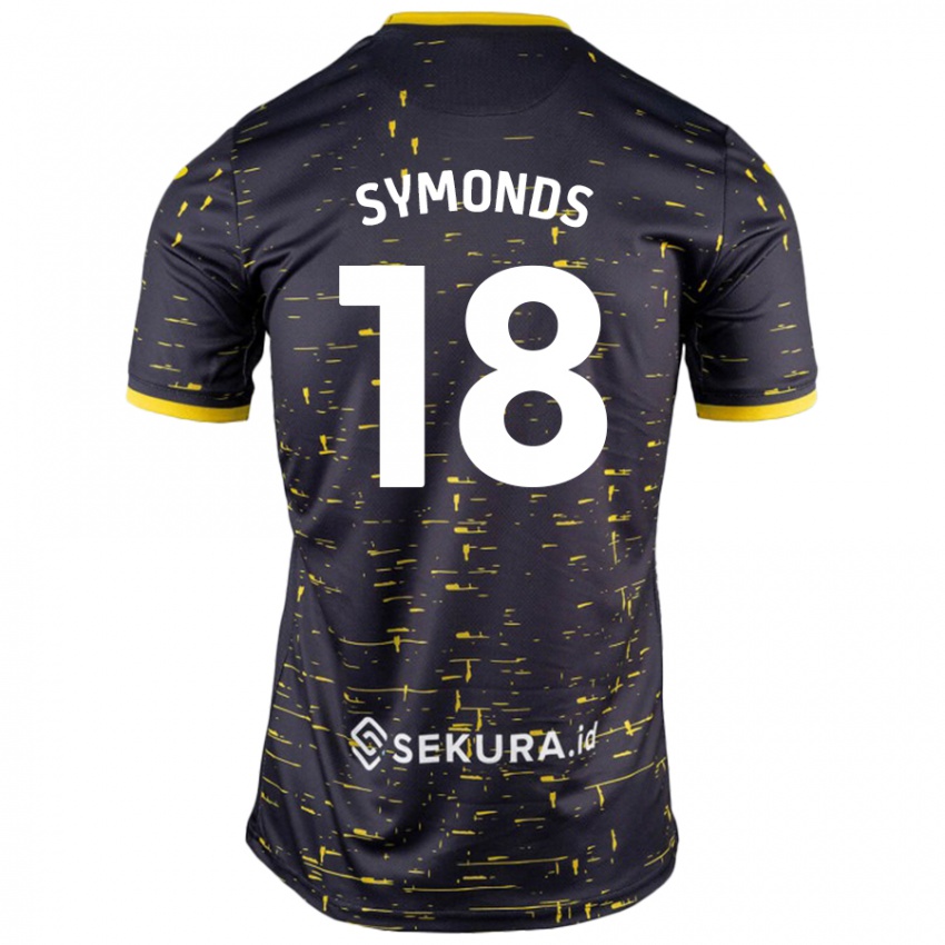 Niño Camiseta Freya Symonds #18 Negro Amarillo 2ª Equipación 2024/25 La Camisa México