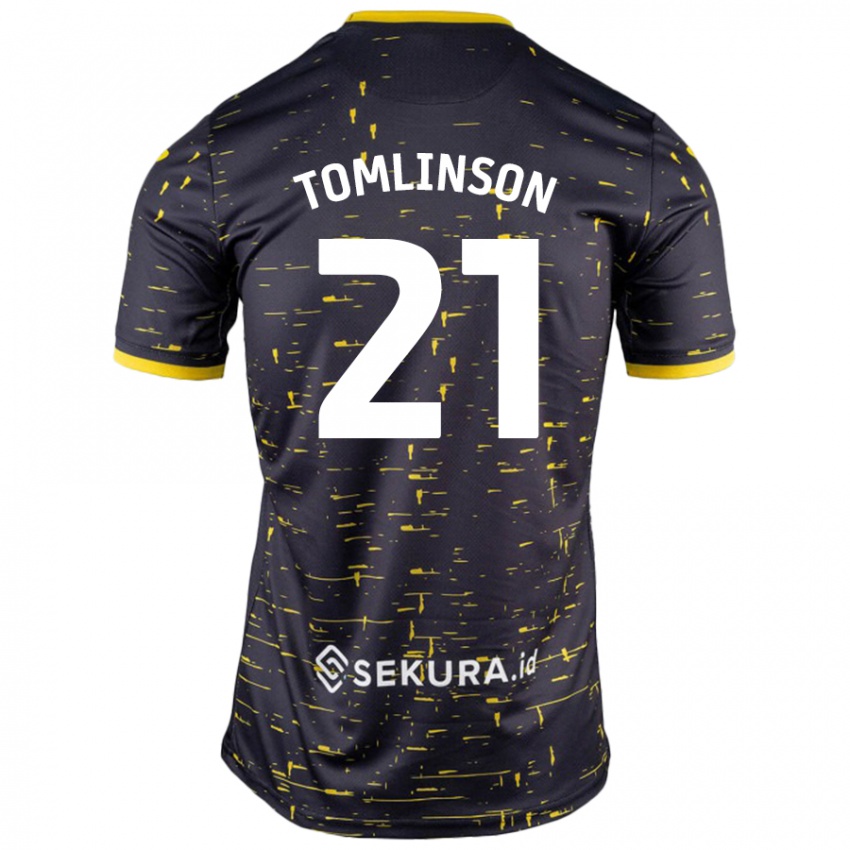 Niño Camiseta Lauren Tomlinson #21 Negro Amarillo 2ª Equipación 2024/25 La Camisa México