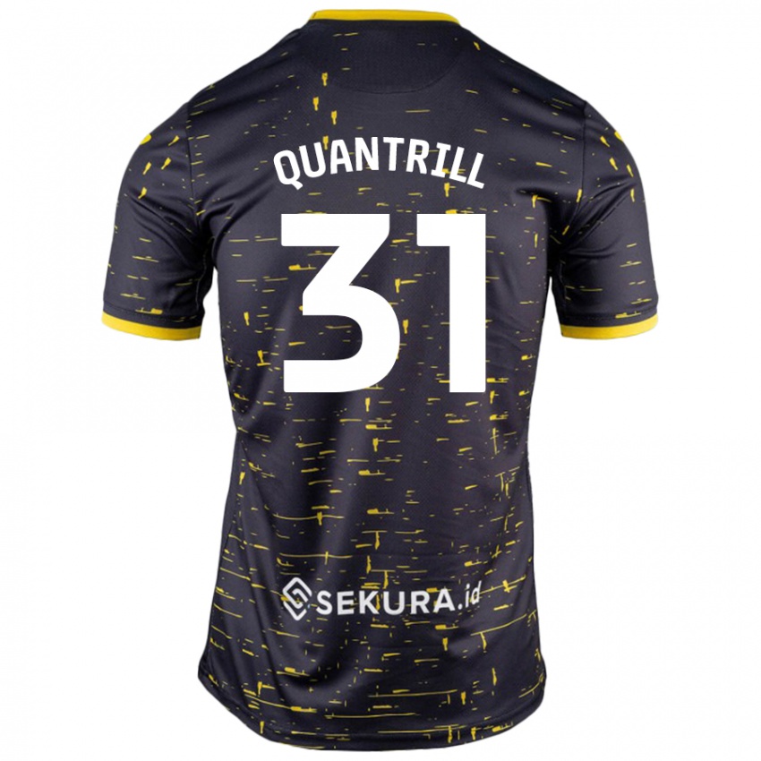 Niño Camiseta Sarah Quantrill #31 Negro Amarillo 2ª Equipación 2024/25 La Camisa México