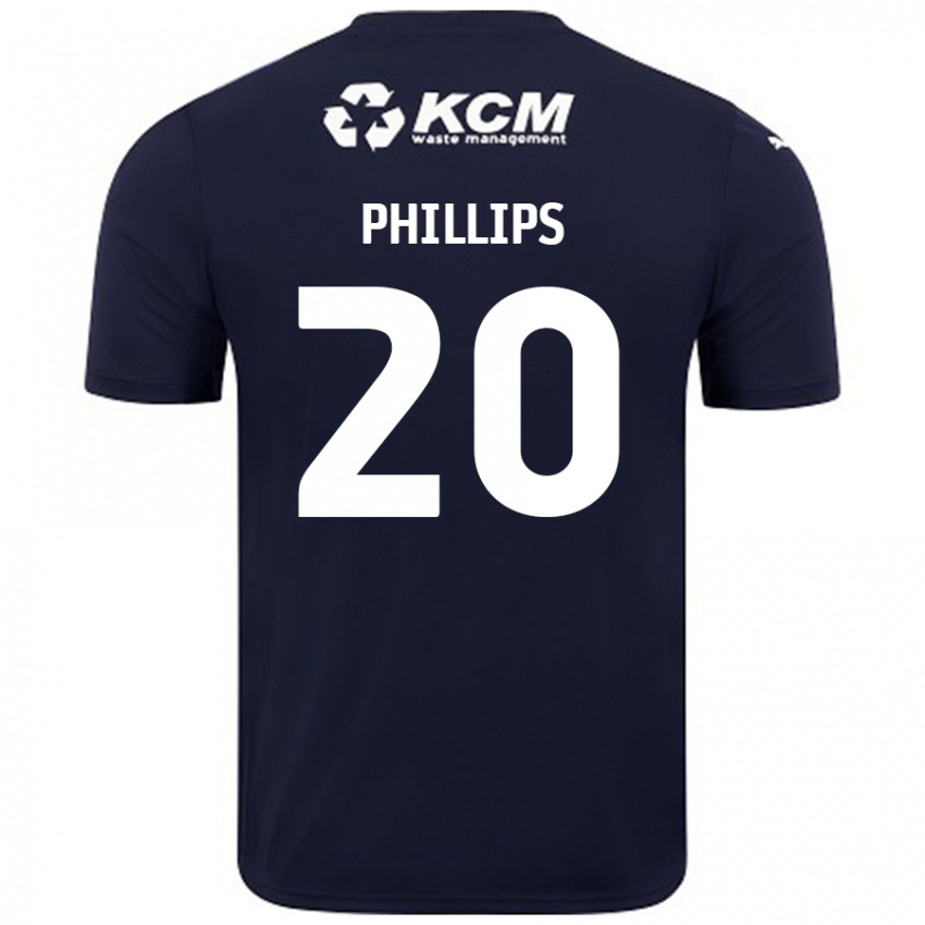 Niño Camiseta Dillon Phillips #20 Azul Marino 2ª Equipación 2024/25 La Camisa México