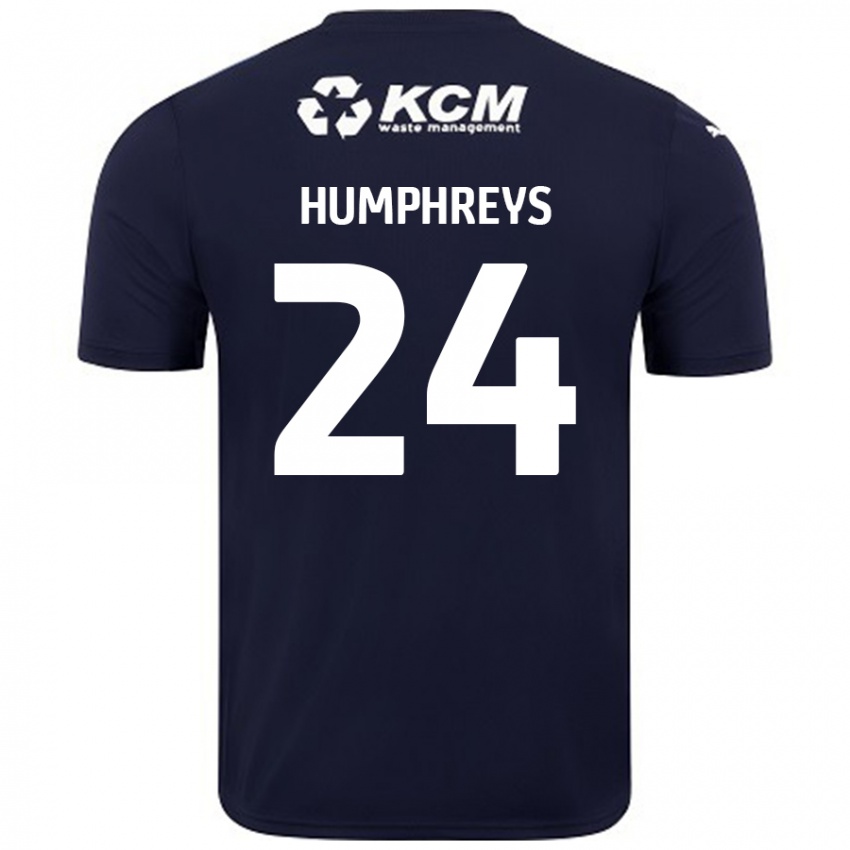 Niño Camiseta Cameron Humphreys #24 Azul Marino 2ª Equipación 2024/25 La Camisa México