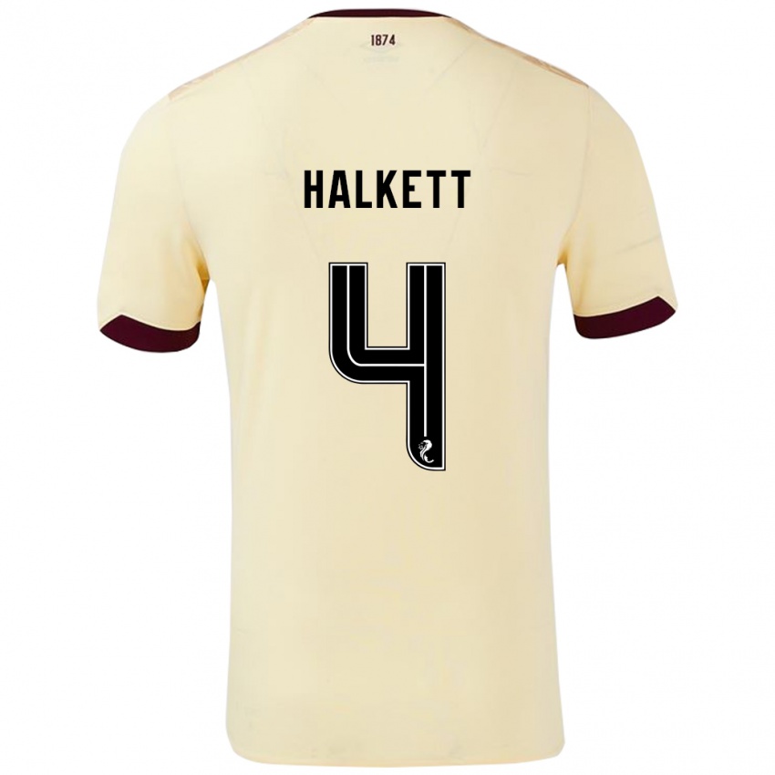 Niño Camiseta Craig Halkett #4 Crema Burdeos 2ª Equipación 2024/25 La Camisa México