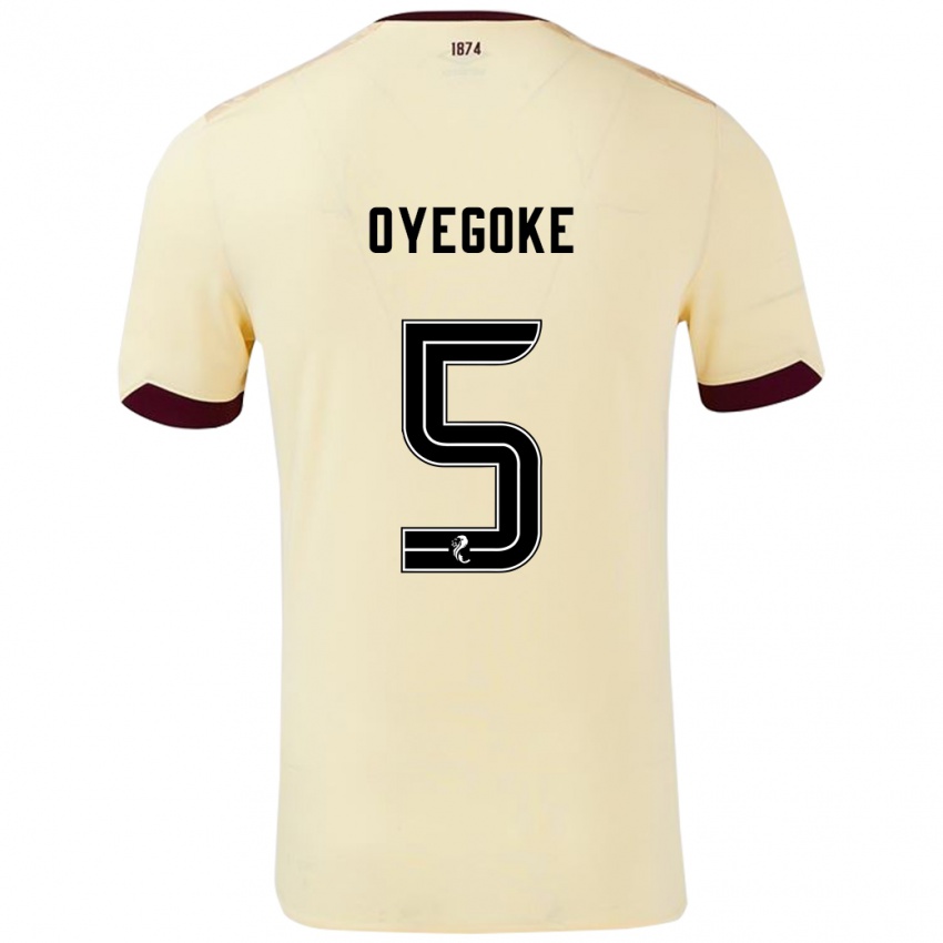 Niño Camiseta Daniel Oyegoke #5 Crema Burdeos 2ª Equipación 2024/25 La Camisa México