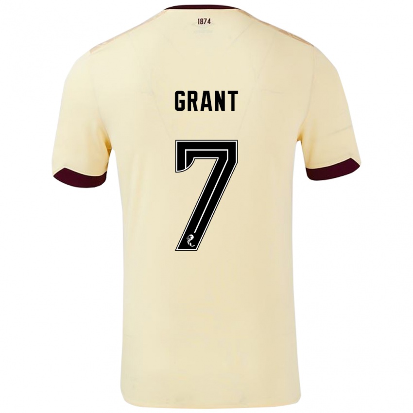 Niño Camiseta Jorge Grant #7 Crema Burdeos 2ª Equipación 2024/25 La Camisa México