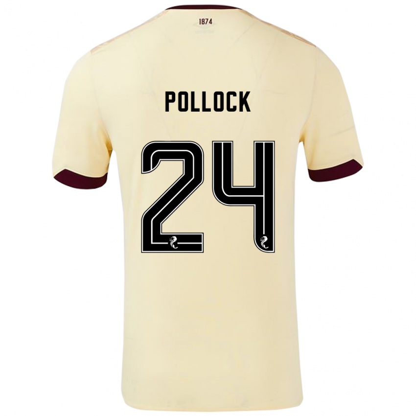 Niño Camiseta Finlay Pollock #24 Crema Burdeos 2ª Equipación 2024/25 La Camisa México