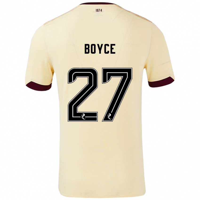 Niño Camiseta Liam Boyce #27 Crema Burdeos 2ª Equipación 2024/25 La Camisa México