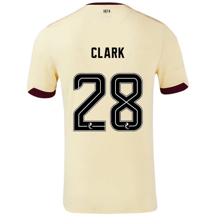 Niño Camiseta Zander Clark #28 Crema Burdeos 2ª Equipación 2024/25 La Camisa México