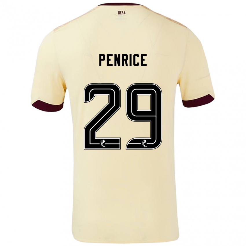 Niño Camiseta James Penrice #29 Crema Burdeos 2ª Equipación 2024/25 La Camisa México