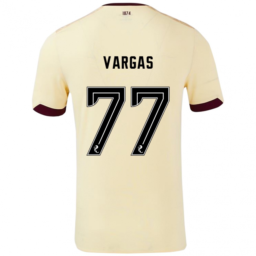 Niño Camiseta Kenneth Vargas #77 Crema Burdeos 2ª Equipación 2024/25 La Camisa México