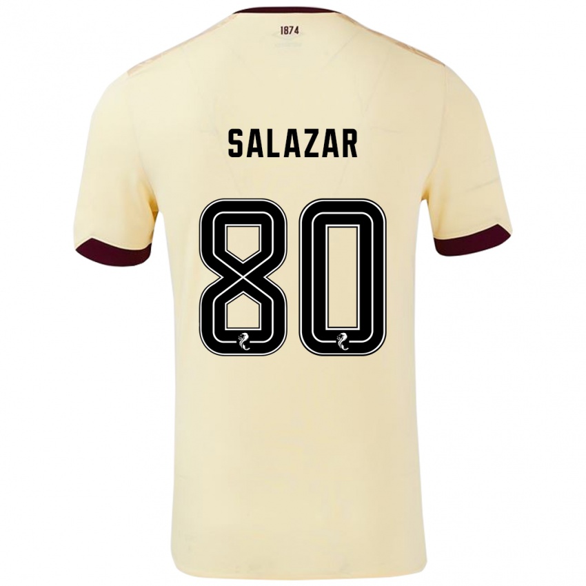 Niño Camiseta Andrés Salazar #80 Crema Burdeos 2ª Equipación 2024/25 La Camisa México