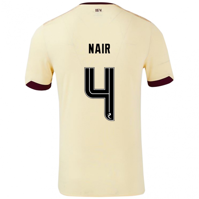 Niño Camiseta Kenzi Nair #4 Crema Burdeos 2ª Equipación 2024/25 La Camisa México