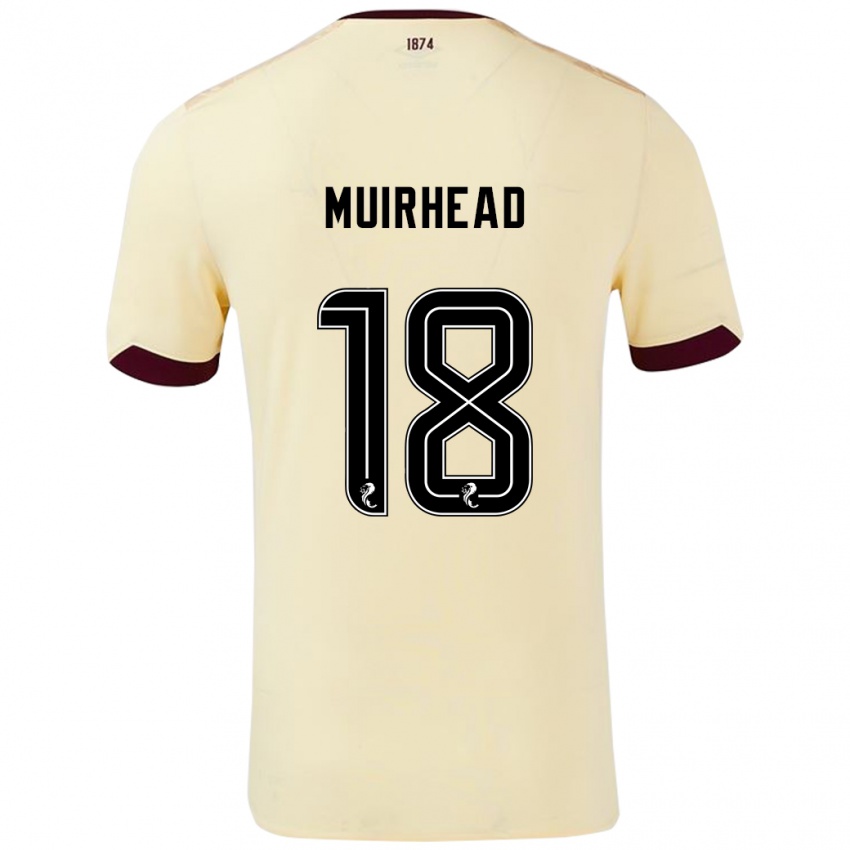 Niño Camiseta Owen Muirhead #18 Crema Burdeos 2ª Equipación 2024/25 La Camisa México