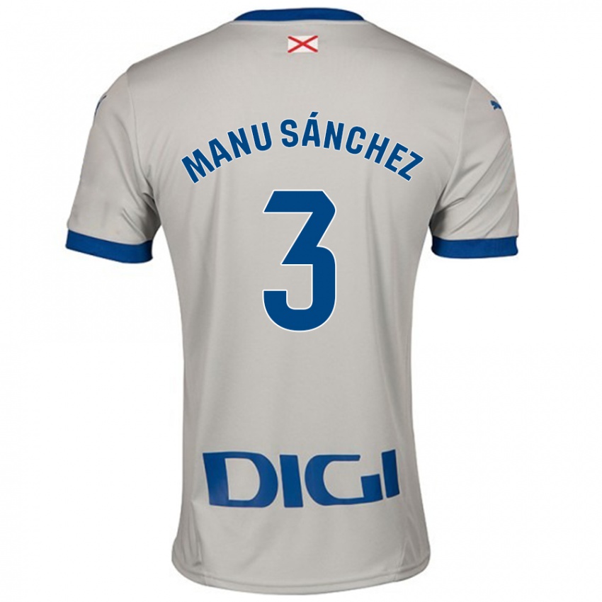 Niño Camiseta Manu Sanchez #3 Gris Claro 2ª Equipación 2024/25 La Camisa México