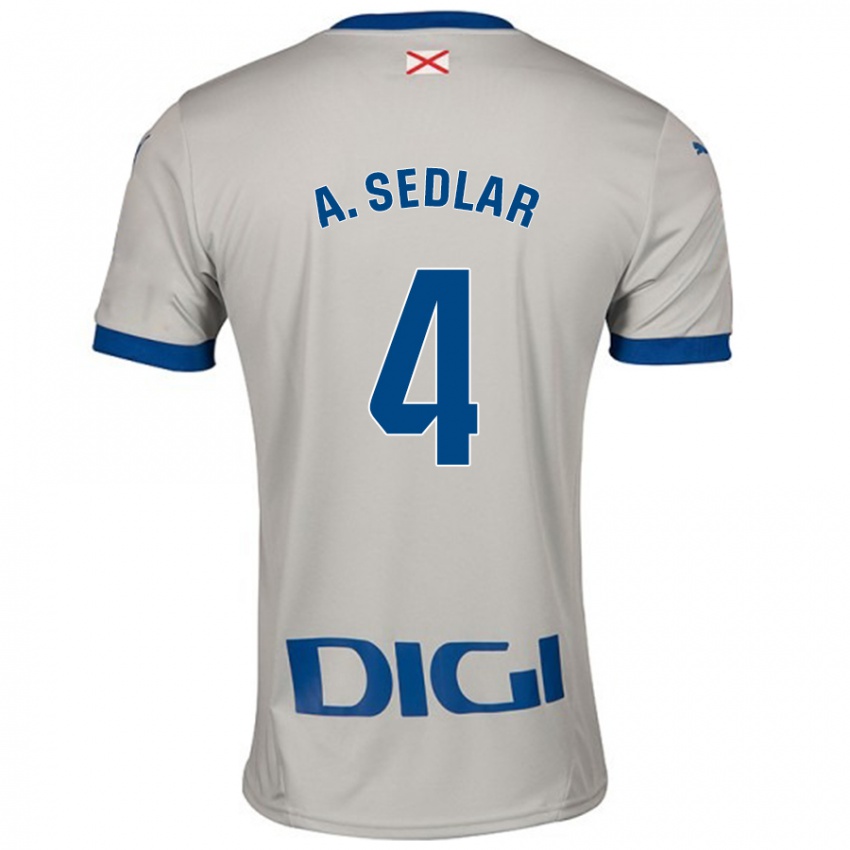 Niño Camiseta Aleksandar Sedlar #4 Gris Claro 2ª Equipación 2024/25 La Camisa México