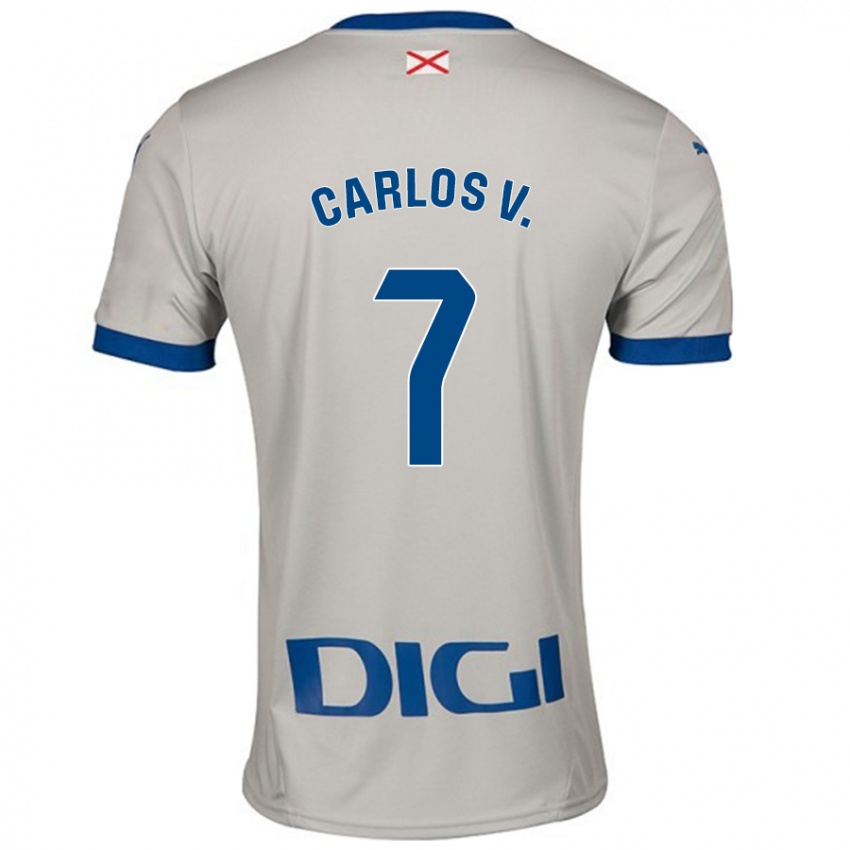 Niño Camiseta Carlos Vicente #7 Gris Claro 2ª Equipación 2024/25 La Camisa México