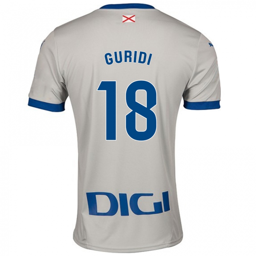 Niño Camiseta Jon Guridi #18 Gris Claro 2ª Equipación 2024/25 La Camisa México