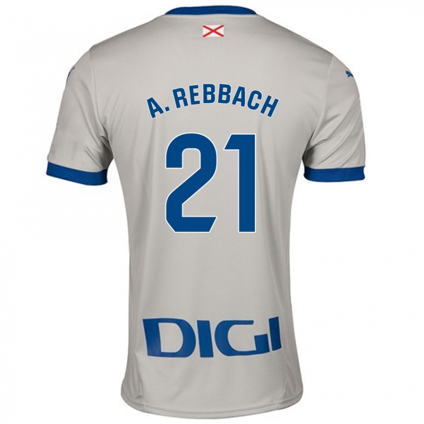 Niño Camiseta Abde Rebbach #21 Gris Claro 2ª Equipación 2024/25 La Camisa México