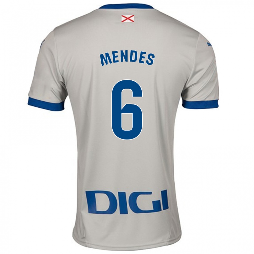 Niño Camiseta Tomás Mendes #6 Gris Claro 2ª Equipación 2024/25 La Camisa México