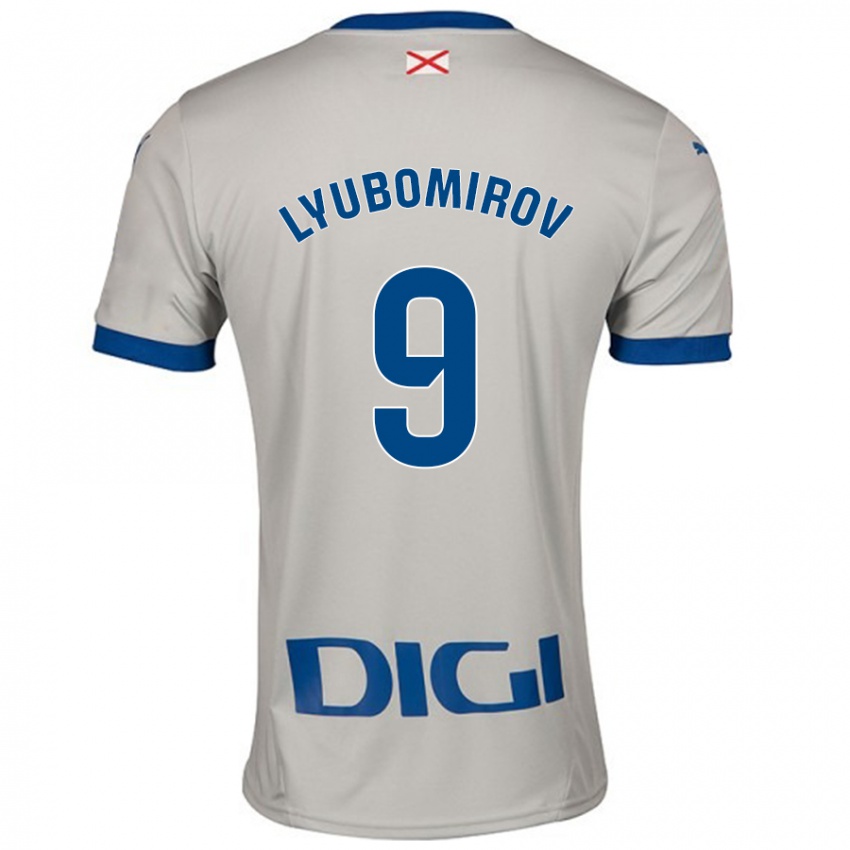 Niño Camiseta Daniel Lyubomirov #9 Gris Claro 2ª Equipación 2024/25 La Camisa México