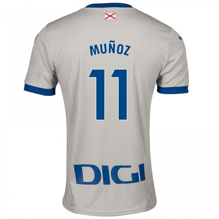 Niño Camiseta Egoitz Muñoz #11 Gris Claro 2ª Equipación 2024/25 La Camisa México