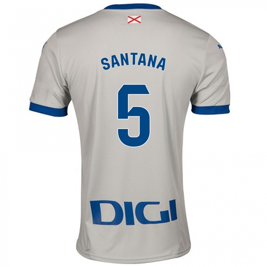 Niño Camiseta Vanesa Santana #5 Gris Claro 2ª Equipación 2024/25 La Camisa México