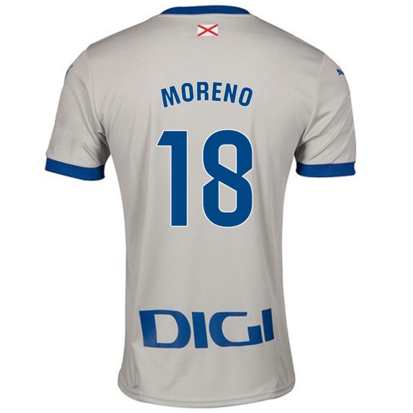 Niño Camiseta Laura Moreno #18 Gris Claro 2ª Equipación 2024/25 La Camisa México