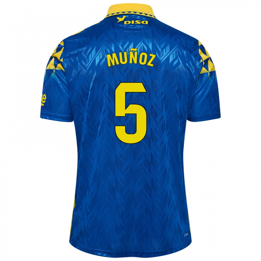 Niño Camiseta Javi Muñoz #5 Azul Amarillo 2ª Equipación 2024/25 La Camisa México