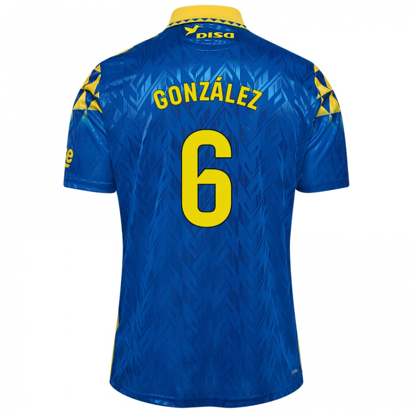 Niño Camiseta Fabio González #6 Azul Amarillo 2ª Equipación 2024/25 La Camisa México