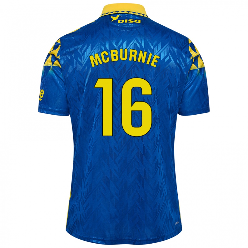 Niño Camiseta Oli Mcburnie #16 Azul Amarillo 2ª Equipación 2024/25 La Camisa México