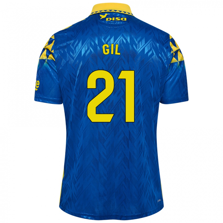 Niño Camiseta Iván Gil #21 Azul Amarillo 2ª Equipación 2024/25 La Camisa México