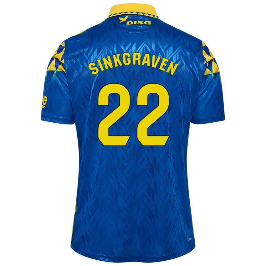 Niño Camiseta Daley Sinkgraven #22 Azul Amarillo 2ª Equipación 2024/25 La Camisa México